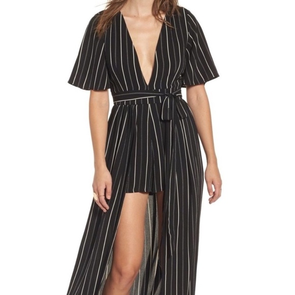 Jolt Pants - Striped Maxi Romper